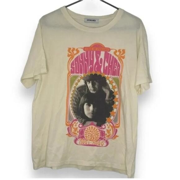 DAYDREAMER Sonny & Cher Melody Fair Boyfriend Tee, Size M, New w/o Tag MSRP $88 - Picture 6 of 7